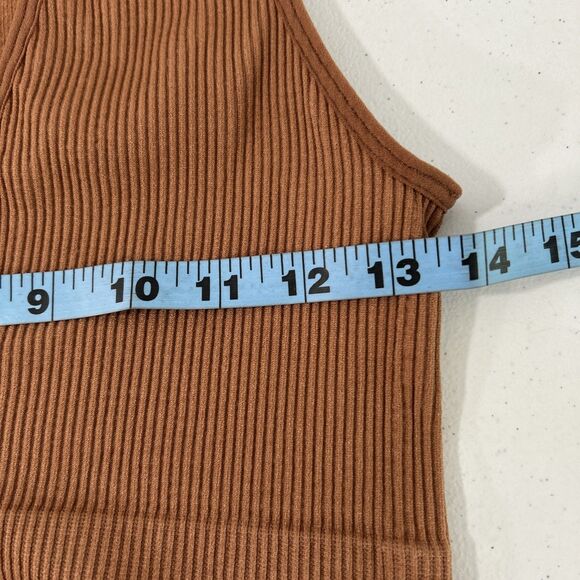 Priceless Crop‎ Tank Top Womens M Or L Cocoa Deep V Sleeveless Ribbed Y2K - Picture 5 of 9